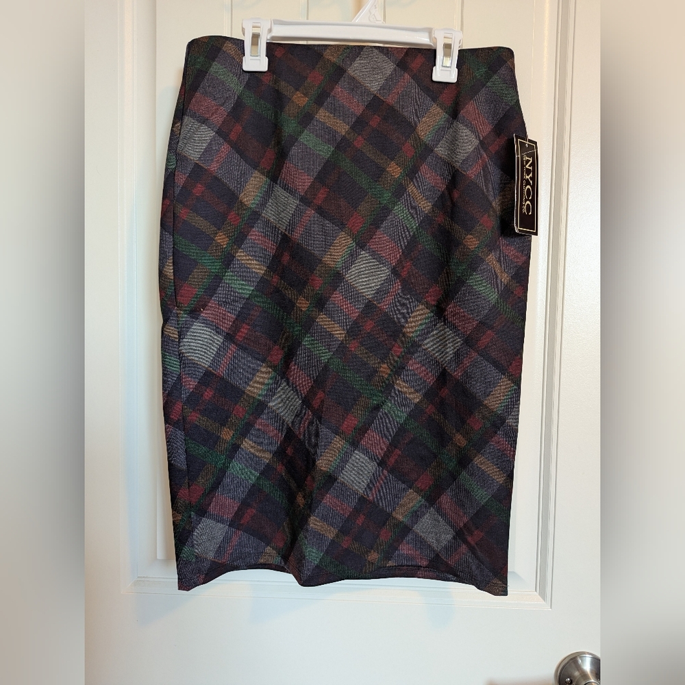 NYC Colorful Checkered Pencil Skirt